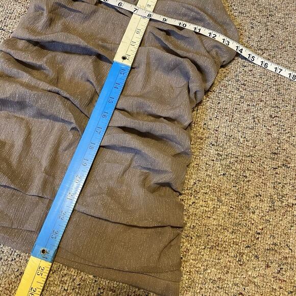 Express Y2K Rave Tank Top Womens SP Ruched Brown Party Cottage Coquette Shimmer - Picture 2 of 8